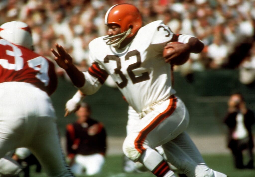 Unknown Date; St. Louis, MO, USA; FILE PHOTO; Cleveland Browns running back (32) Jim Brown in action against the St. Louis Cardinals. Mandatory Credit: Tony Tomsic-USA TODAY NETWORK