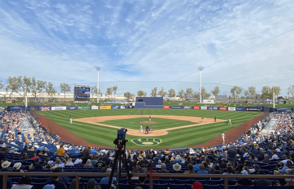 A view of American Family Field of Phoenix from just below the press box