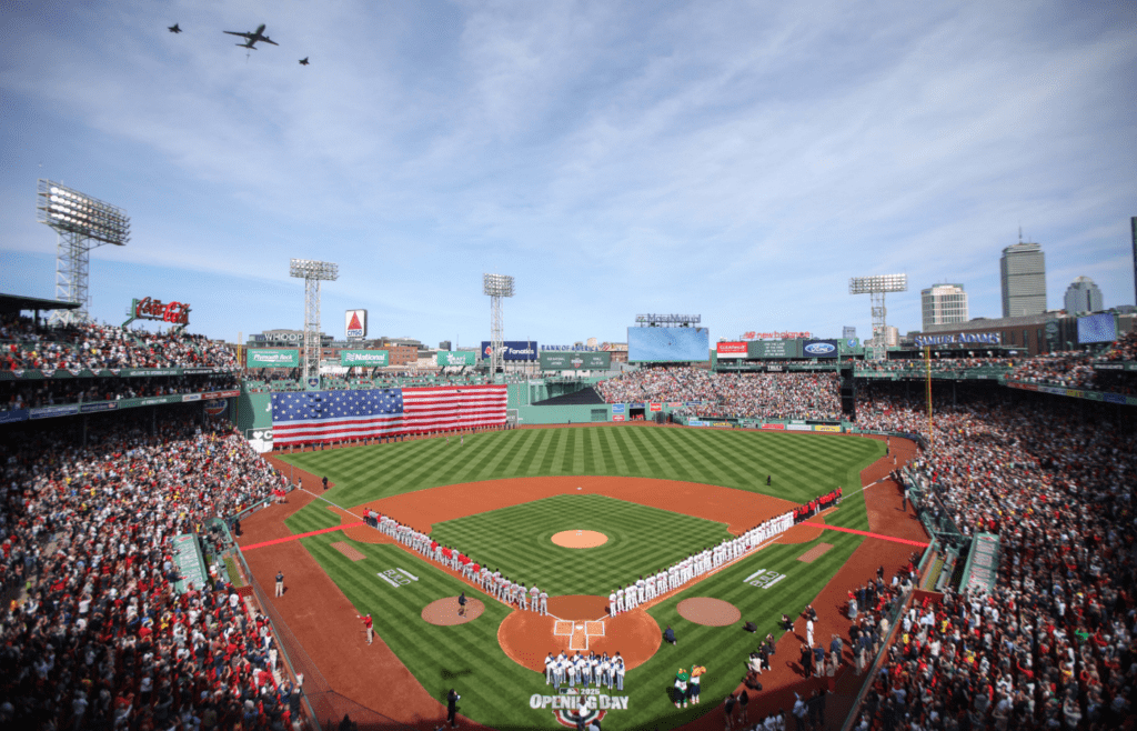 Apr 4, 2025; Boston, Massachusetts, USA; A general view of Fenway Park before a game between the St. Louis Cardinals and the Boston Red Sox. Mandatory Credit: Paul Rutherford-Imagn Images