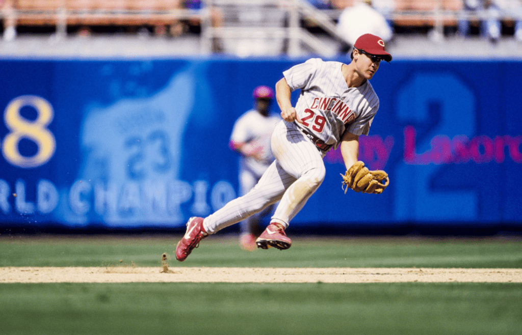 1998, Los Angeles, CA, USA; FILE PHOTO; Cincinnati Reds second baseman Bret Boone in action at Dodgers Stadium during the 1998 season. Mandatory Credit: RVR Photos-Imagn Images