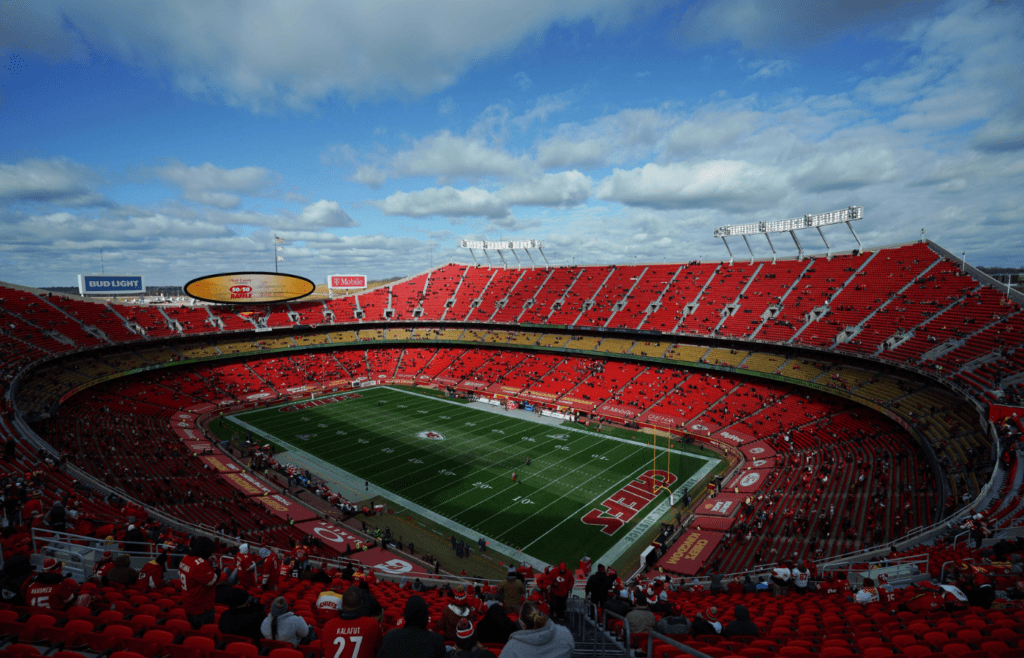 Jan 17, 2021; Kansas City, Missouri, USA; A general view before an AFC Divisional Round playoff game between the Kansas City Chiefs and the Cleveland Browns at Arrowhead Stadium. Mandatory Credit: Jay Biggerstaff-Imagn Images