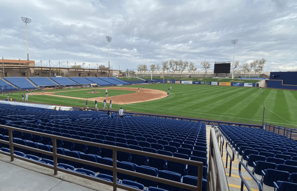 A view of American Family Fields of Phoenix near the Brewers bullpen.