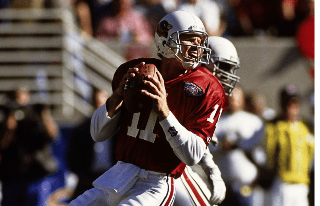 Dec 1994; Tempe, AZ, USA; FILE PHOTO; Arizona Cardinals quarterback Jay Schroeder (11) in action at Sun Devil Stadium during the 1994 season. Mandatory Credit: Peter Brouillet-USA TODAY NETWORK