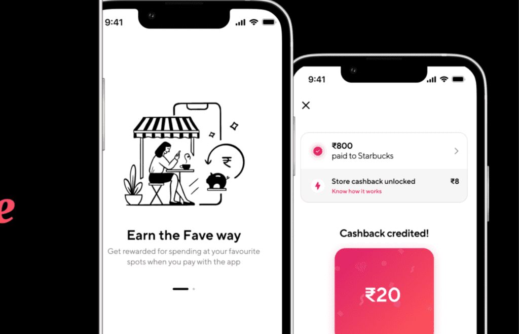 A phone app showing cashback rewards