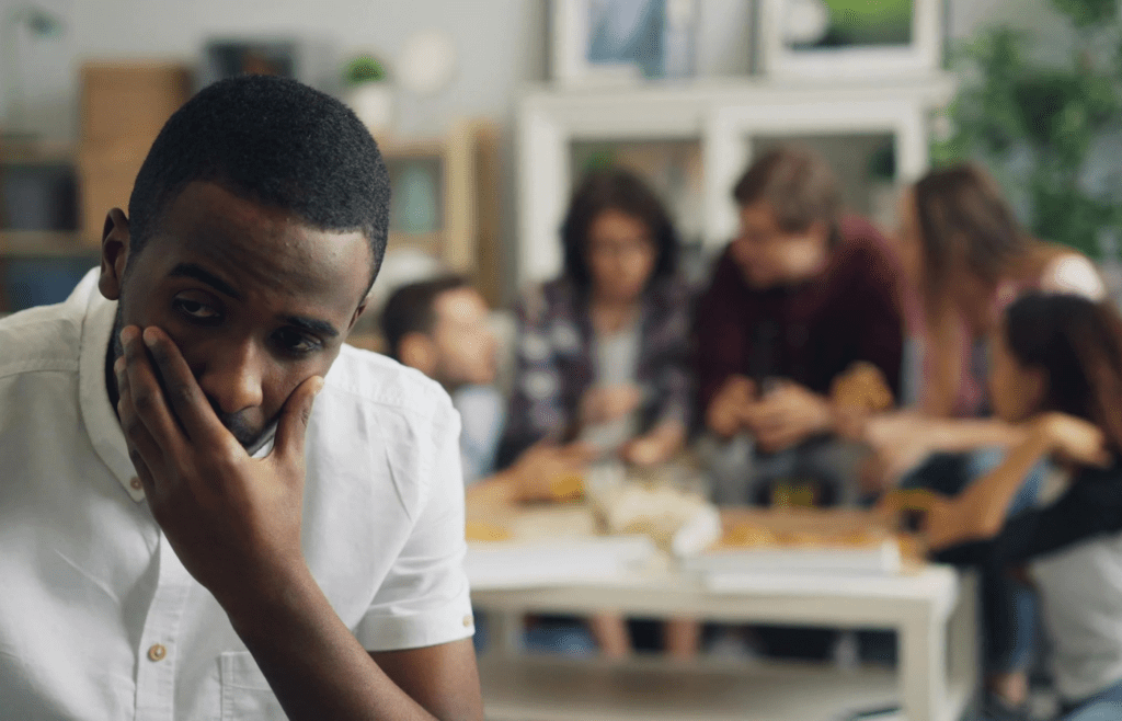 A person alone after a social gathering