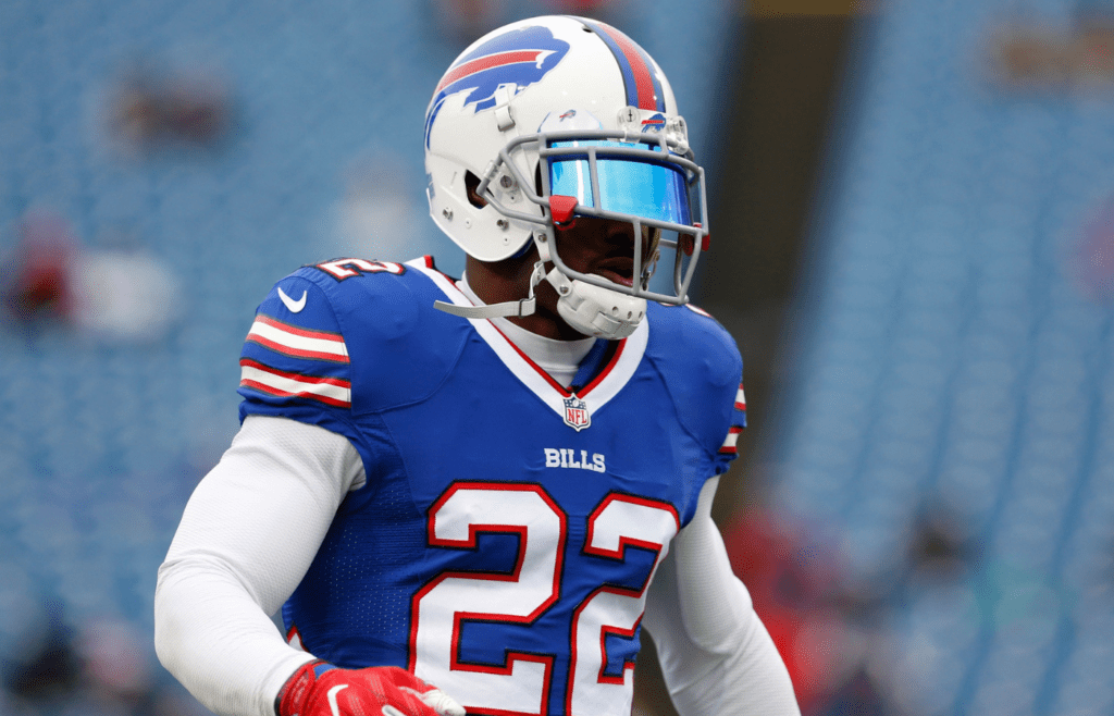 Dec 24, 2016; Orchard Park, NY, USA; Buffalo Bills running back Reggie Bush (22) before a game against the Miami Dolphins at New Era Field. Mandatory Credit: Timothy T. Ludwig-Imagn Images