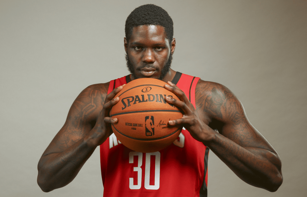 Sep 27, 2019; Houston, TX, USA; Houston Rockets forward Anthony Bennett (30) poses for a picture during media day at Post Oak Hotel. Mandatory Credit: Troy Taormina-Imagn Images