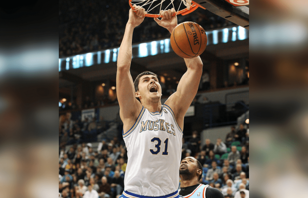 Mar 5, 2012; Minneapolis, MN, USA: Minnesota Timberwolves center Darko Milicic (31) dunks the ball in the first half against the Los Angeles Clippers at Target Center. Mandatory Credit: Jesse Johnson-Imagn Images