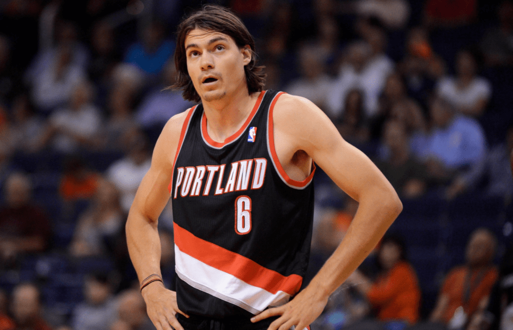 Oct. 12, 2012; Phoenix, AZ, USA; Portland Trail Blazers forward Adam Morrison (6) reacts on the court during the game against the Phoenix Suns at US Airways Center. The Suns defeated the Trail Blazers 104-93. Mandatory Credit: Jennifer Stewart-Imagn Images