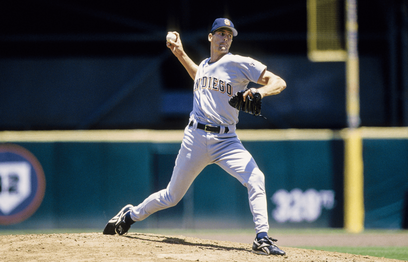 1998, Unknown location, USA; FILE PHOTO; San Diego Padres pitcher Kevin Brown in action on the mound during the 1998 season. Mandatory Credit: RVR Photos-Imagn Images