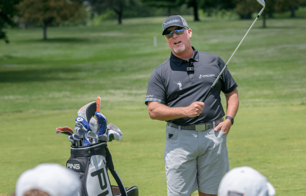 Veteran PGA pro and Pekin native D.A. Points conducts a clinic for young golfers competing in the American Junior Golf Association (AJGA) Renewal by Andersen Junior Open on Monday, July 8, 2024 at the Pekin Country Club. The AGJA host dozens of tournaments across the country for aspiring young golfers between the ages of 12-19. Points joined the PGA Tour in 1999 after an All-American career at the University of Illinois and a state championship at Pekin High School in 1993.