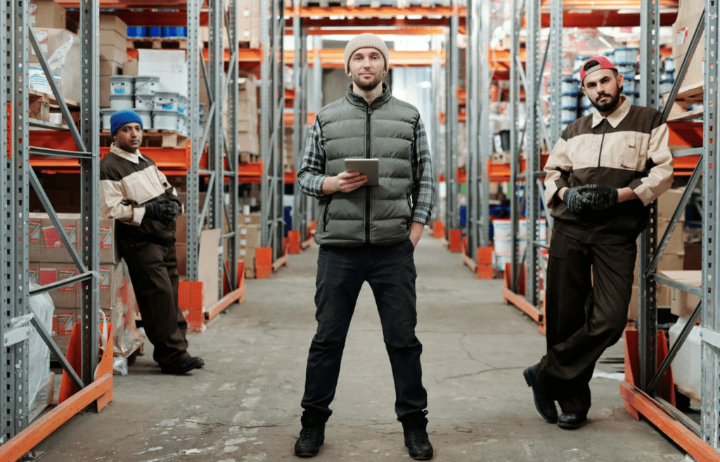 A manager overseeing warehouse operations