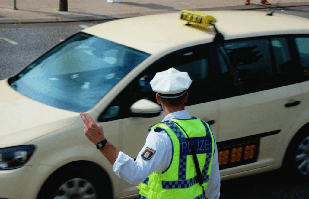 A police officer directing traffic
