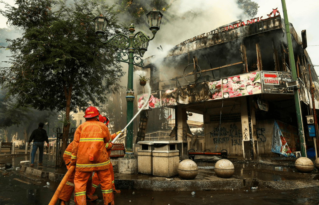 Firefighters responding to an emergency