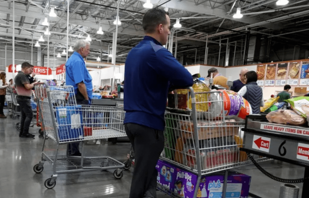 A cart full of luxury items at checkout