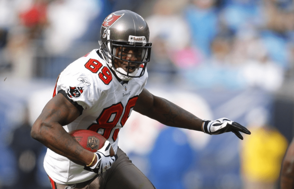 Dec, 6, 2009; Charlotte, NC, USA; Tampa Bay Buccaneers wide receiver Antonio Bryant (89) with the ball at Bank of America Stadium. The Carolina Panthers defeated the Buccaneers 16-6. Mandatory Credit: Bob Donnan-Imagn Images