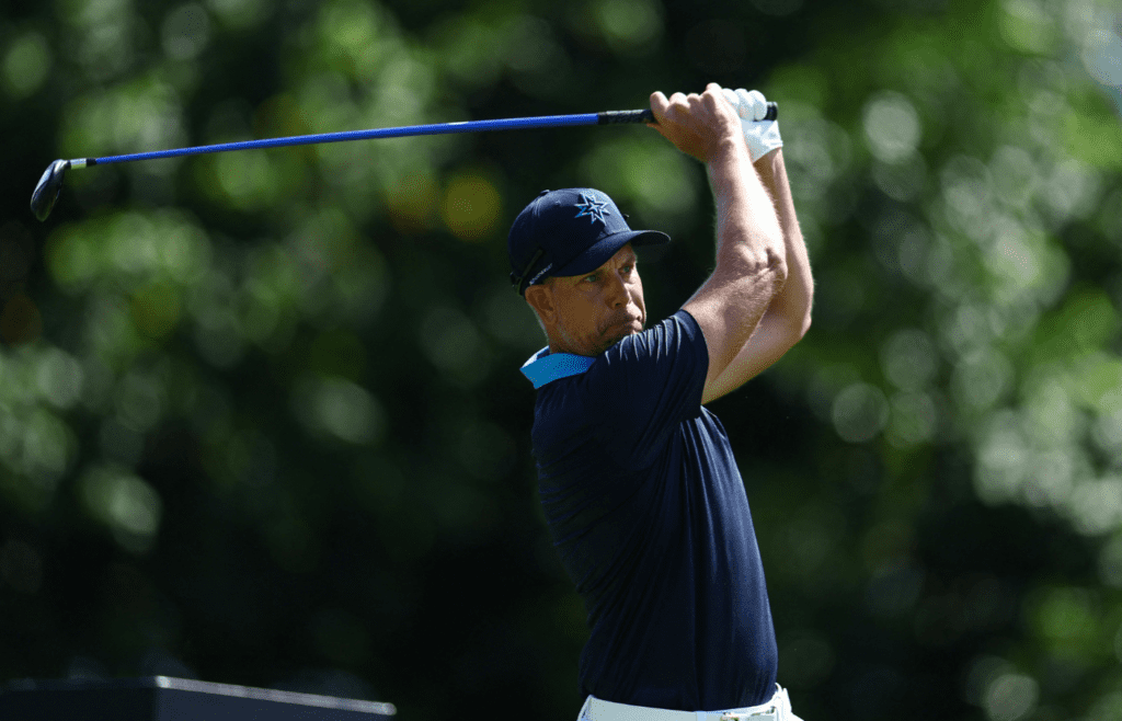 [US, Mexico & Canada customers only] May 2, 2024; SINGAPORE; Henrik Stenson during the first round of LIV Golf Singapore golf tournament at Sentosa Golf Club. Mandatory Credit: Edgar Su/Reuters via Imagn Images