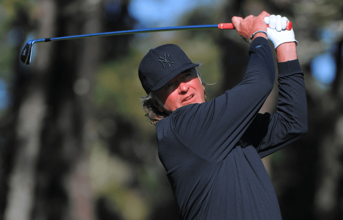 Feb. 13, 2009; Pebble Beach, CA, USA; Tommy Armour III tees off on the 11th hole during the second round play of the AT&T Pebble Beach National Pro-Am golf tournament at Poppy Hills in Pebble Beach, CA. Mandatory Credit: Kyle Terada-Imagn Images