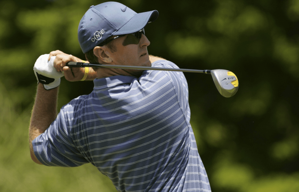 April 27, 2006; New Orleans, LA, USA; David Duval watches his tee shot off the 1st tee box during the first round of PGA golf in the Zurich Classic of New Orleans at English Turn Golf and Country Club. Mandatory Credit: John David Mercer-Imagn Images © 2006 John David Mercer
