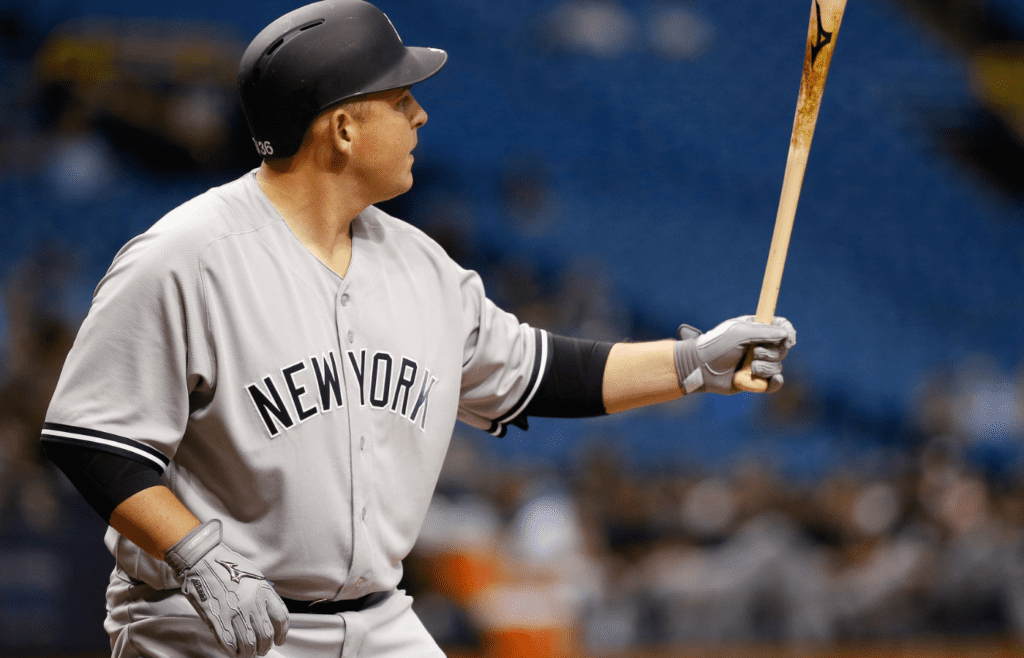 New York Yankees designated hitter Billy Butler (36) at bat against the Tampa Bay Rays at Tropicana Field