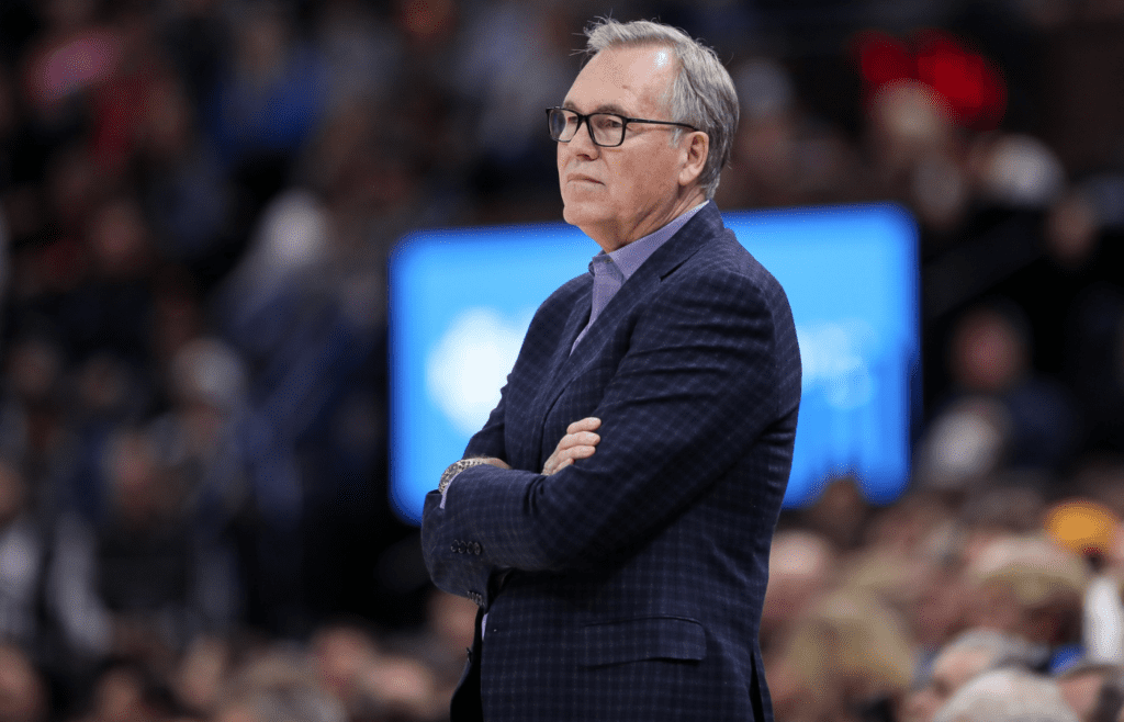 Houston Rockets head coach Mike D'Antoni watches his team play against the Utah Jazz at Vivint Smart Home Arena