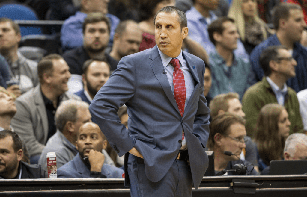 Cleveland Cavaliers head coach David Blatt looks on during the first half against the Minnesota Timberwolves at Target Center