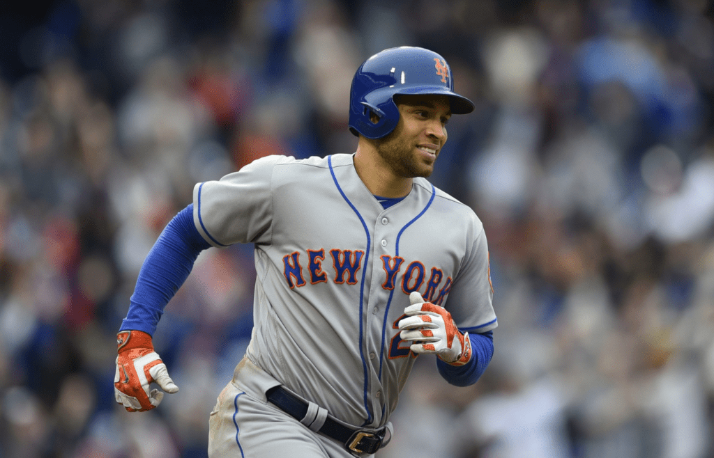 Oct 1, 2016; Philadelphia, PA, USA; New York Mets first baseman James Loney (28) smiles after hitting a two-run home run during the sixth inning against the Philadelphia Phillies at Citizens Bank Park. Mandatory Credit: Derik Hamilton-USA TODAY Sport