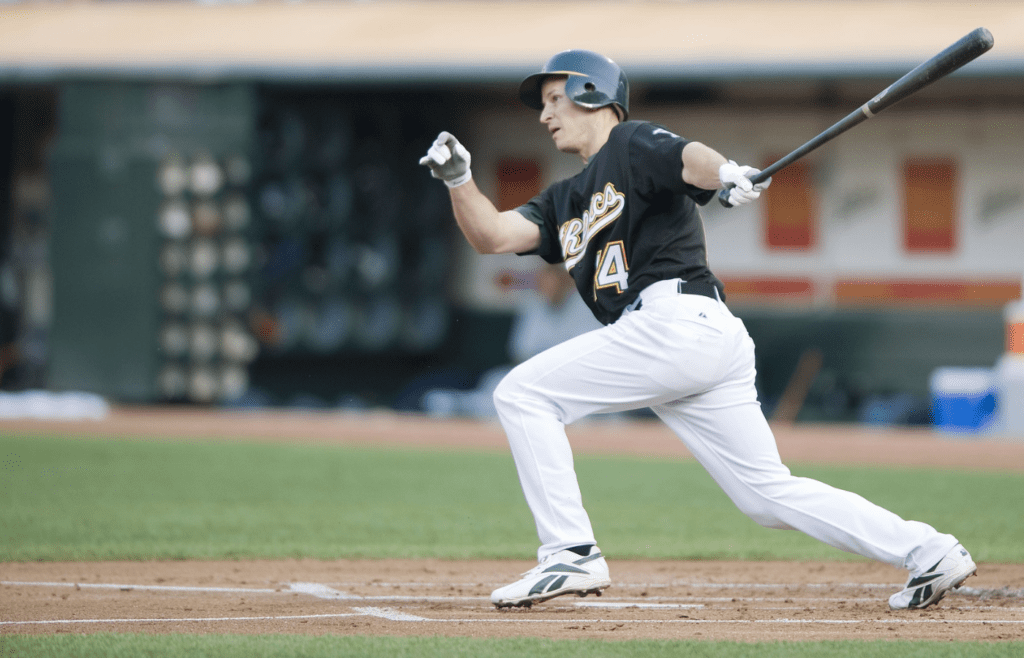 Jul. 8, 2008; Oakland, CA, USA; Oakland Athletics infielder Mark Ellis (14) before the game against the Seattle Mariners at McAfee Coliseum in Oakland, CA. Athletics defeated the Mariners 2-0. Mandatory Credit: Kyle Terada-Imagn Images