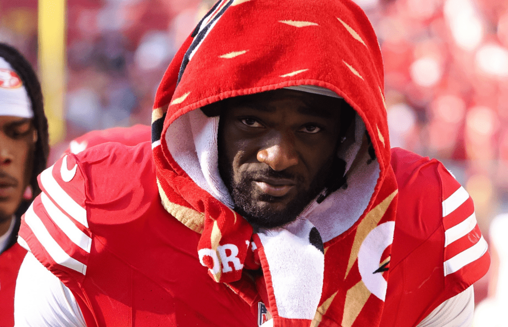 Oct 6, 2024; Santa Clara, California, USA; San Francisco 49ers wide receiver Brandon Aiyuk (11) after the game against the Arizona Cardinals at Levi's Stadium. Mandatory Credit: Kelley L Cox-Imagn Images