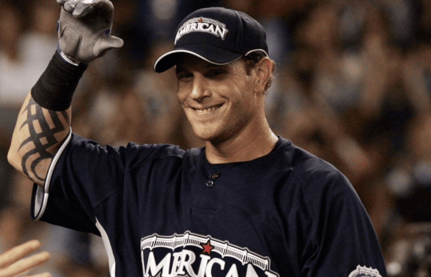 Texas Rangers Josh Hamilton had the crowd going during the first round of the MLB Home Run Derby at Yankee Stadium in the Bronx July 14, 2008. Although Hamilton didn't win the derby, he did hit a record-setting 28 first-round dingers, including 13 straight on 13 swings.