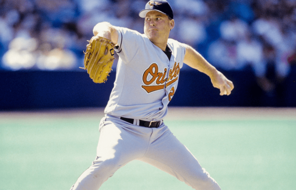 1997, Toronto, ON, CAN; FILE PHOTO; Baltimore Orioles pitcher Randy Myers in action on the mound against the Toronto Blue Jays at the Skydome during the 1997 season. Mandatory Credit: RVR Photos-Imagn Images