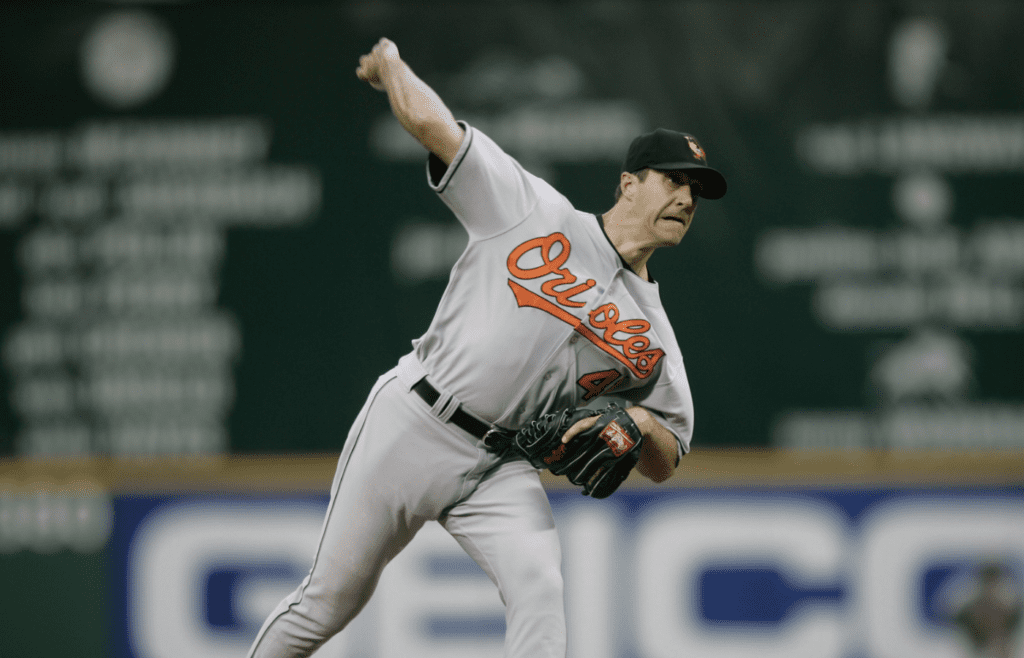 May 18, 2007; Washington, DC, USA; Baltimore Orioles pitcher (41) Steve Trachsel pitches against the Washington Nationals in the first inning at RFK stadium in Washington, DC. Mandatory Credit: James Lang-Imagn Images Copyright © James Lang