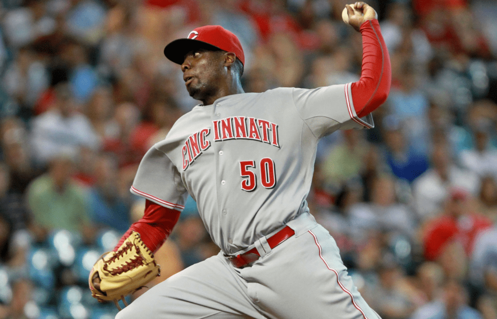 August 03, 2011; Houston, TX, USA; Cincinnati Reds pitcher Dontrelle Willis (50) delivers a first inning pitch against the Houston Astros at Minute Maid Park. Mandatory Credit: Troy Taormina-Imagn Images