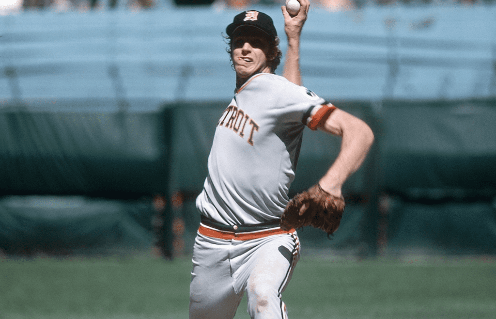 1976; Unknown location, USA; FILE PHOTO; Detroit Tigers pitcher Mark Fidrych in action on the mound during the 1976 season. Mandatory Credit: Tony Tomsic-USA TODAY NETWORK