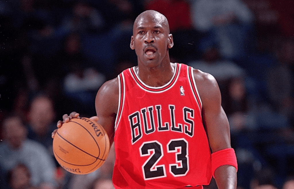 Nov 29, 1997; Landover, MD, USA; Chicago Bulls guard Michael Jordan (23) in action against the Washington Wizards at the USAirways Arena. Mandatory Credit: Porter Binks-USA TODAY