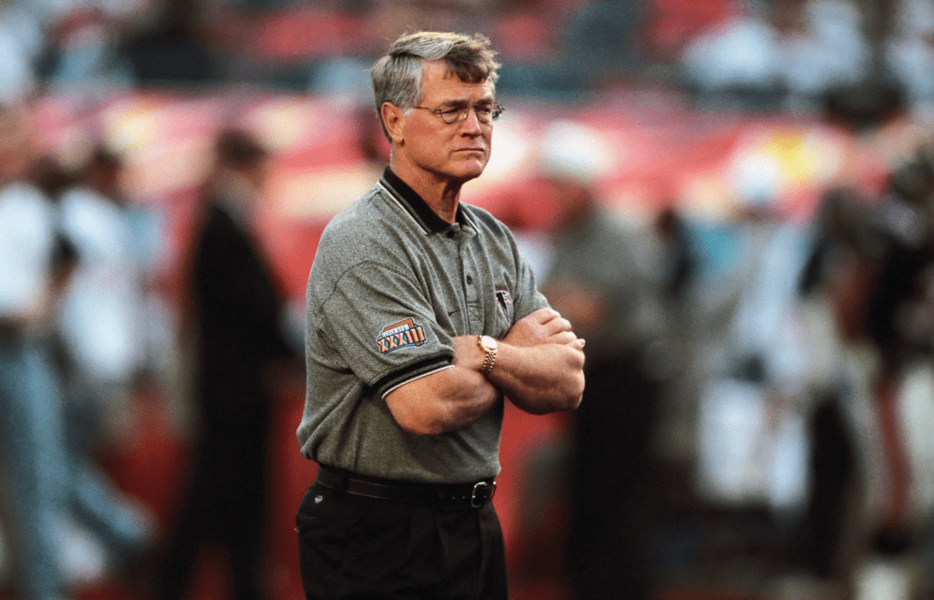 Atlanta Falcons head coach Dan Reeves prior to the start of Super Bowl XXXIII against his former team, the Denver Broncos at Pro Player Stadium. The Broncos defeated the Falcons 34-19 earning their second consecutive Super Bowl title.