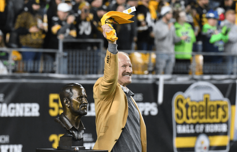 Retired Pittsburgh Steelershead coach Bill Cowher is recognized at halftime of the Seattle Seahawks game for his induction into the Hall of Fame at Heinz Field.