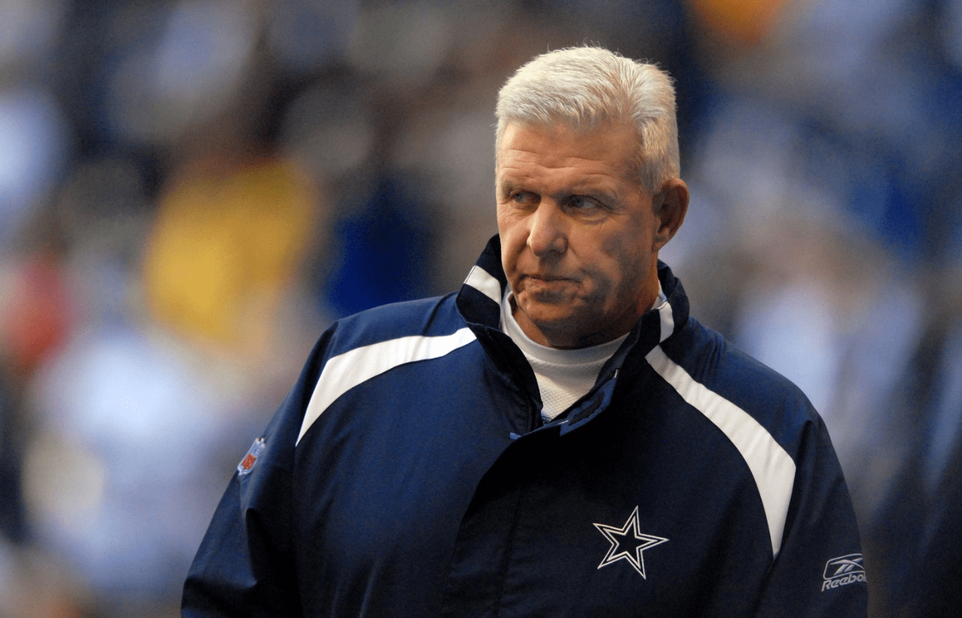 Dallas Cowboys head coach Bill Parcells before a game against the Philadelphia Eagles at Texas Stadium in Irving, Texas.