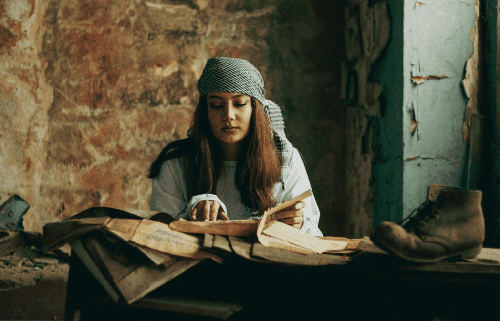 A historian examining historical documents
