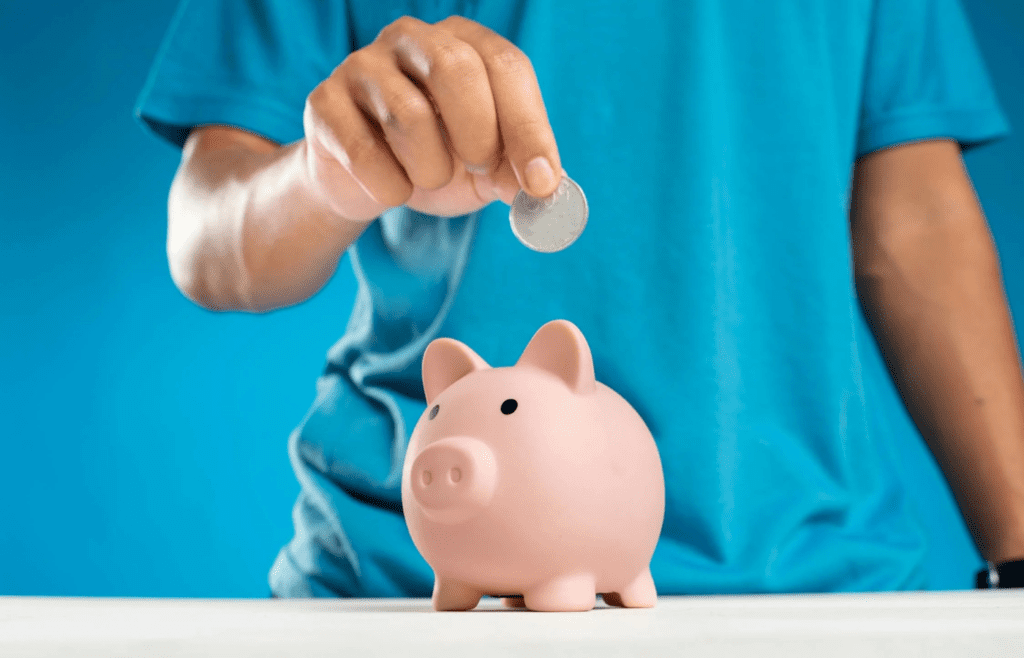 A nearly empty piggy bank