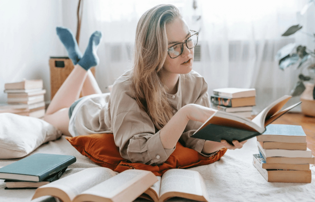 A person ignoring financial literacy books
