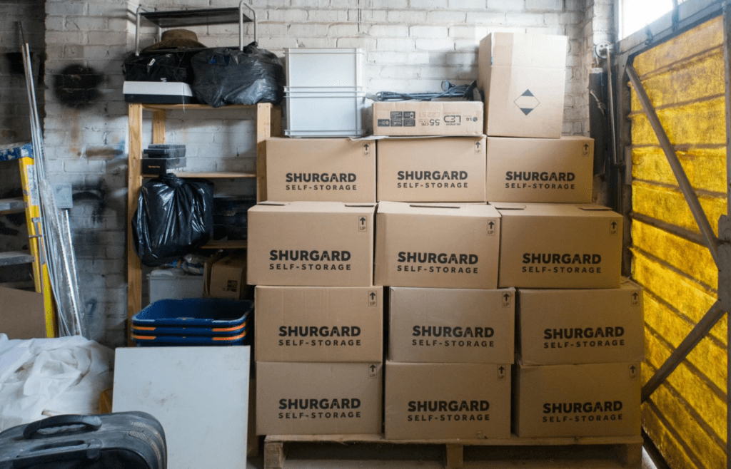 A storage facility packed with unused boxes