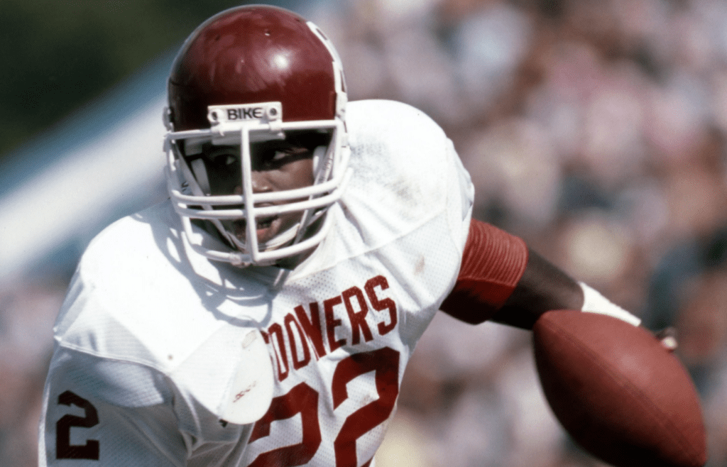 Sep 18, 1982; Lexington, KY, USA; FILE PHOTO; Oklahoma Sooners running back Marcus Dupree (22) in action against the Kentucky Wildcats at Commonwealth Stadium. Mandatory Credit: Malcolm Emmons-Imagn Images