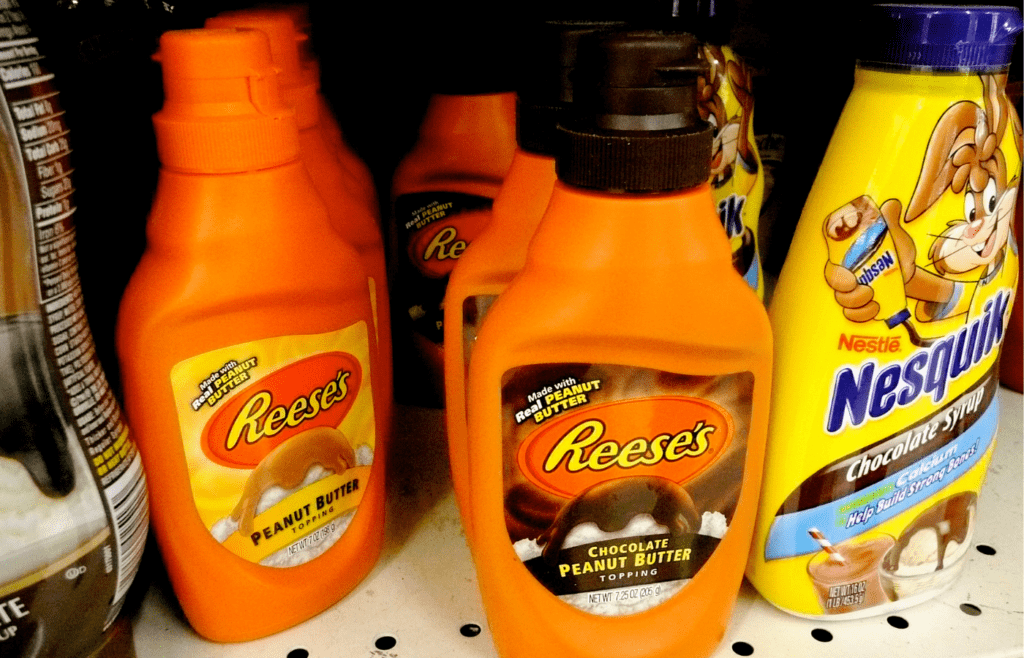 Nesquik Chocolate Syrup and Reese's Peanut Butter