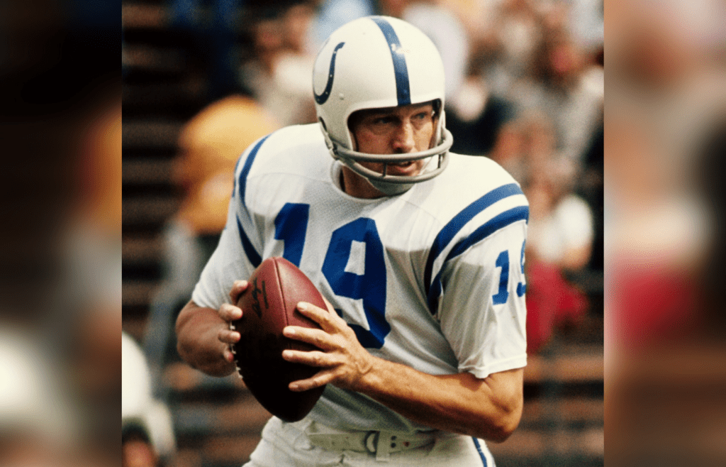 Sep 1972; Unknown location, USA; FILE PHOTO; Baltimore Colts quarterback Johnny Unitas (19) in action during the 1972 season. Mandatory Credit: Tony Tomsic-USA TODAY NETWORK