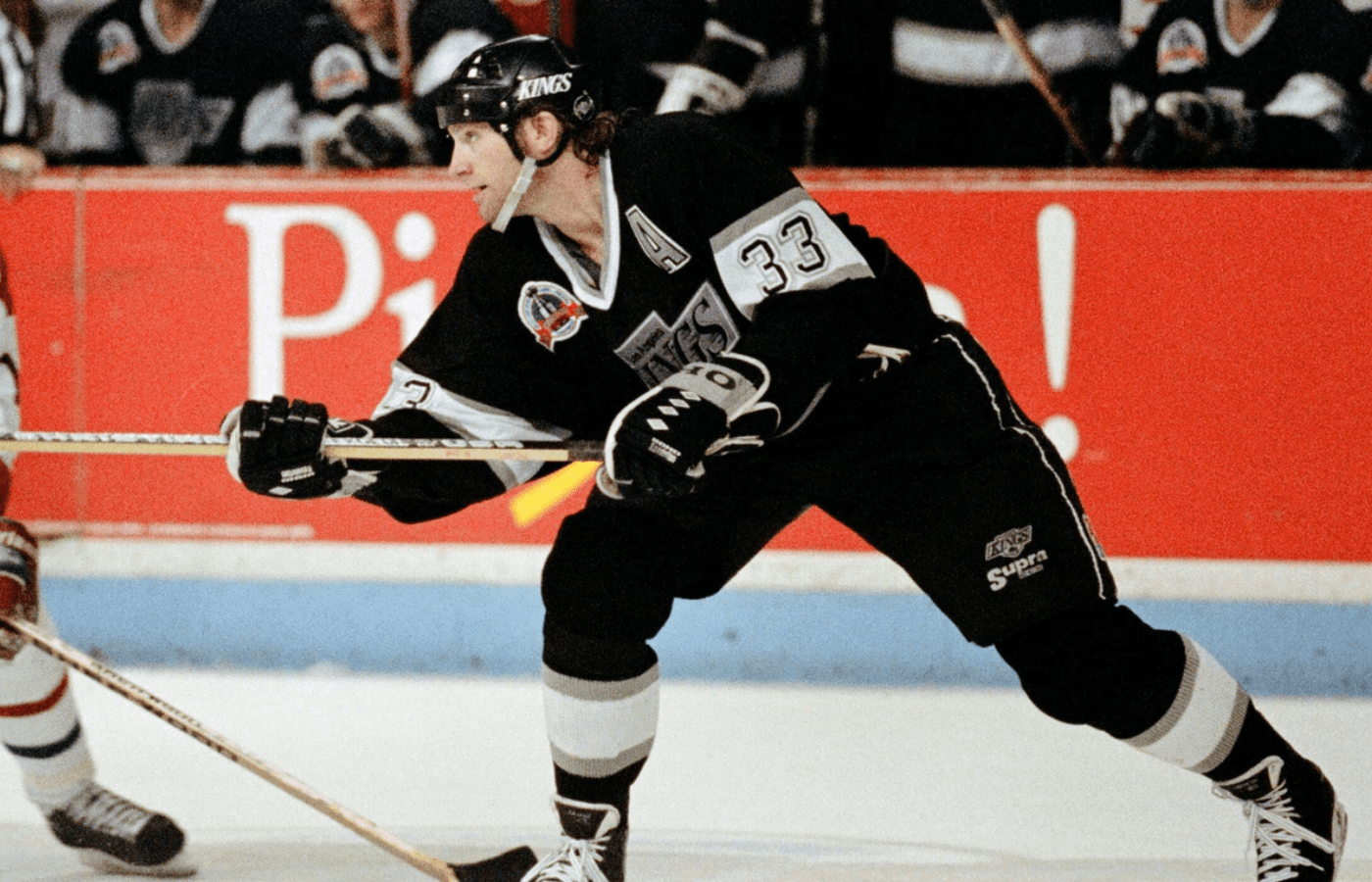 Jun 5, 1993; Los Angeles, CA, USA; FILE PHOTO; Los Angeles Kings forward Marty McSorley (33) in action against the Montreal Canadians in the 1993 Stanley Cup Finals at the Great Western Forum. Mandatory Credit: Jayne Kamin-Oncea-Imagn Images