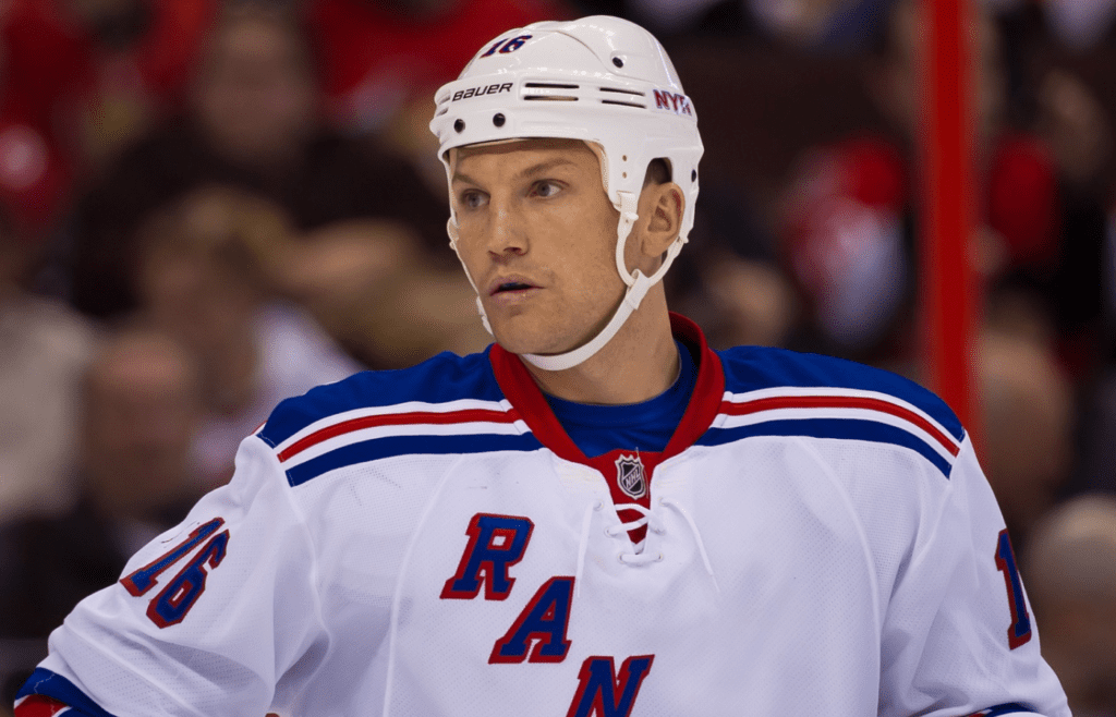Nov 09, 2011; Ottawa, ON, CAN; New York Rangers left wing Sean Avery (16) during the second period of play against the Ottawa Senators at Scotiabank Place. The Rangers defeated the Senators 3-2. Mandatory Credit: Marc DesRosiers-Imagn Images