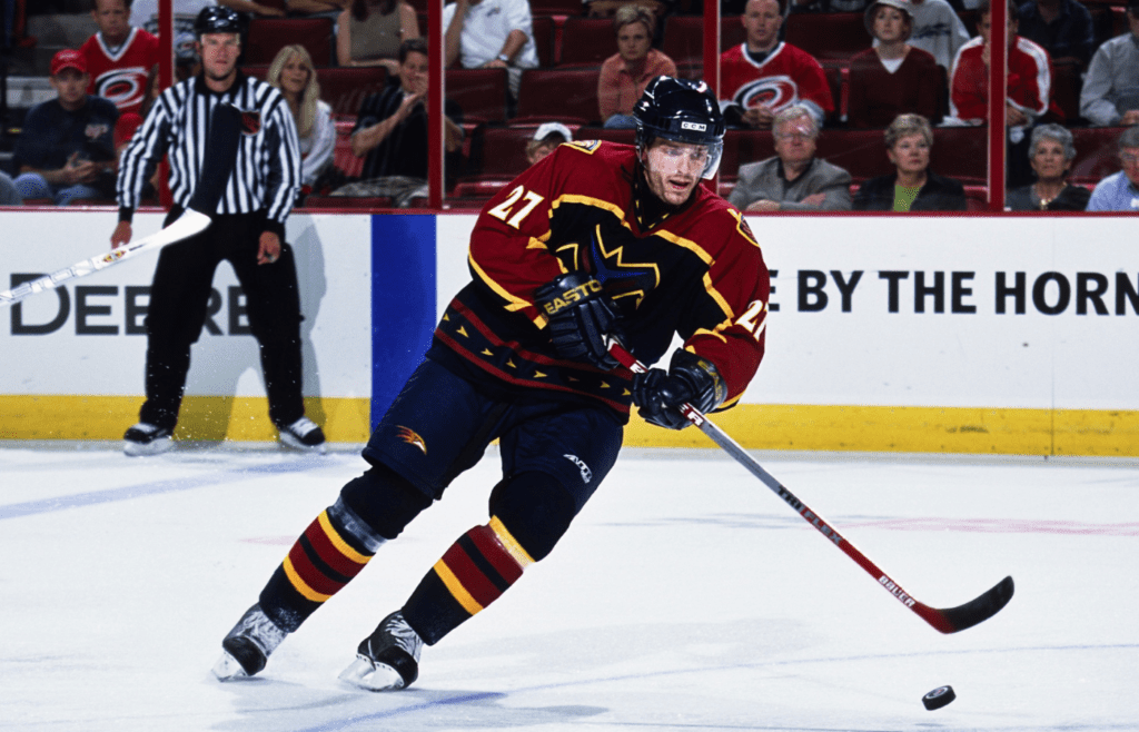 Unknown Date, 2002; Raleigh, NC, USA; FILE PHOTO; Atlanta Thrashers center Patrik Stefan (27) in action against the Carolina Hurricanes at RBC Center. Mandatory Credit: Lou Capozzola-USA TODAY NETWORK