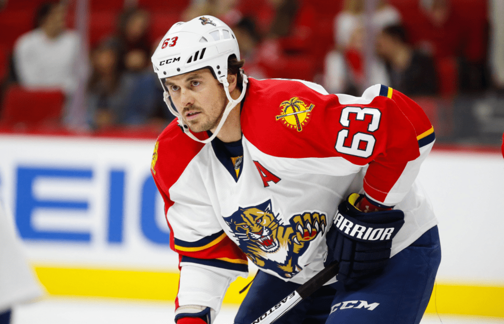 Florida Panthers forward Dave Bolland (63) looks on against the Carolina Hurricanes at PNC Arena. The Florida Panthers defeated the Carolina Hurricanes 4-1.