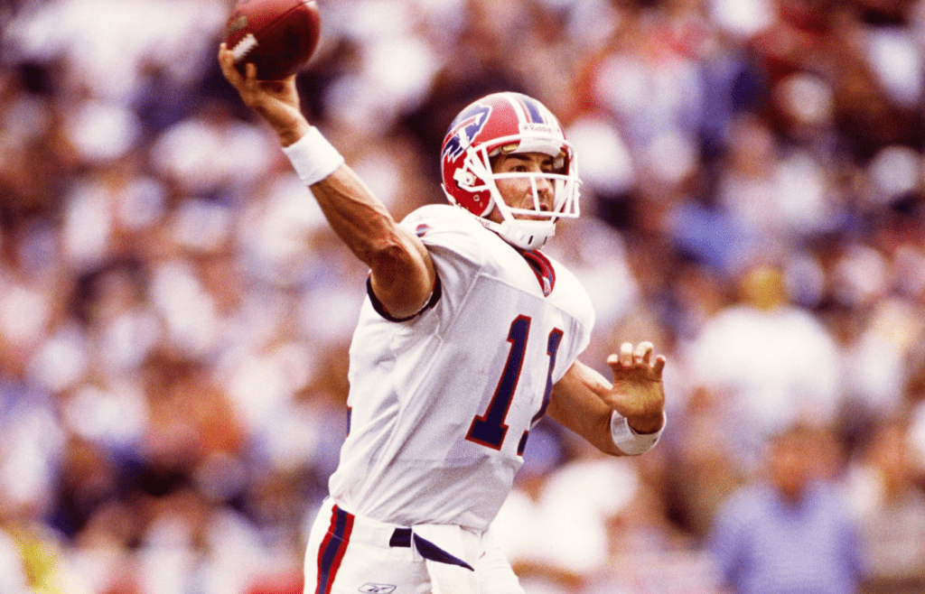 Buffalo Bills quarterback Rob Johnson (11) in action against the San Diego Chargers at Qualcomm Stadium.